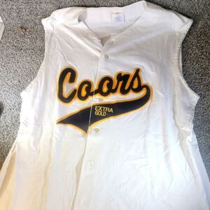 Mens 2XL Majestic Sleeveless Coors Extra Gold #8